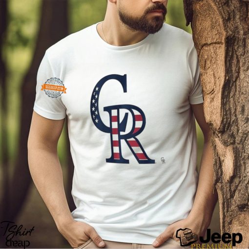 Colorado Rockies C R logo x Flag of the United States shirt