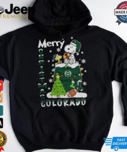Colorado State Rams Snoopy And Woodstock Merry Christmas Shirt