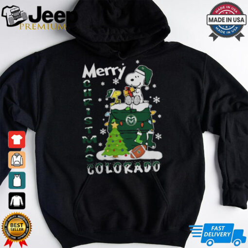 Colorado State Rams Snoopy And Woodstock Merry Christmas Shirt