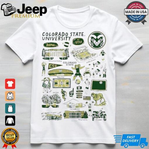 Colorado State Rams University Vive La Fete Impressions Artwork Est 1870 logo shirt
