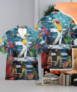 Colorful Art Playing Golf 3D Hawaiian Shirt Holiday Gift