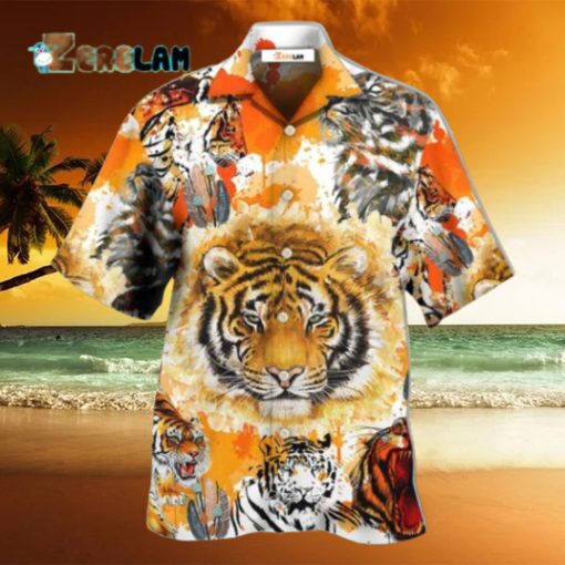 Colorful Tiger Painting Hawaiian Shirt