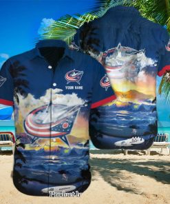 Columbus Blue Jackets Custom Name 3D All Over Print Hawaiian Shirt