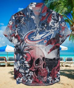 Columbus Blue Jackets NHL Hawaiian Shirt Tropical Skull Design For Men Women