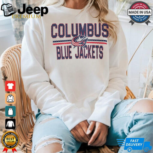 Columbus Blue Jackets Starter Mesh Look Team Name Logo Pullover shirt