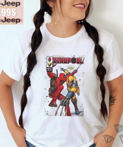 Comic Book Cover White Deadpool 3 Deadpool & Wolverine Tee shirt