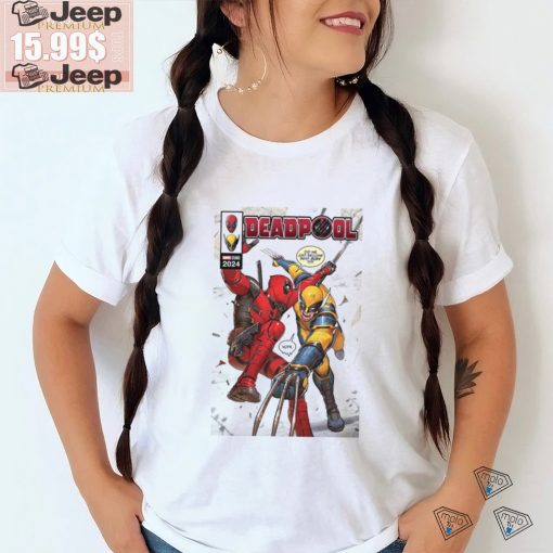 Comic Book Cover White Deadpool 3 Deadpool & Wolverine Tee shirt