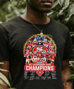 Congrats 49ers Team 2023 2024 NFC Championship Game Champions Signatures Shirt