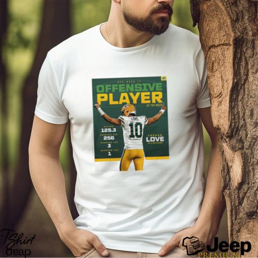 Congrats Jordan Love Green Bay Packers Has Been Named The NFL Offensive Player Of The Week Rating Point Classic T Shirt