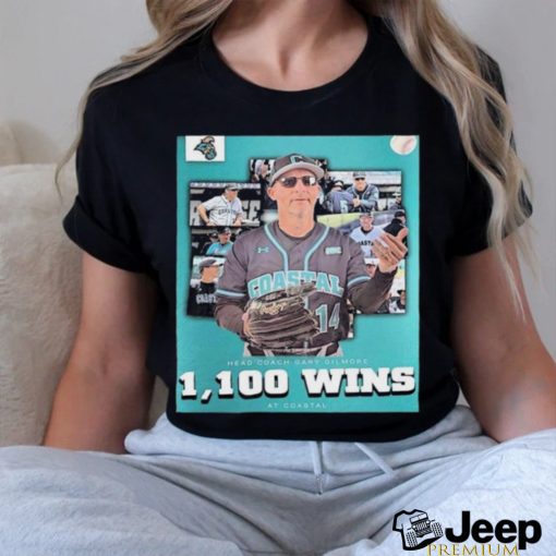 Congratulations To Coach Gary Gilmore Has Reached 1100 Career Wins At Coastal Carolina Shirt