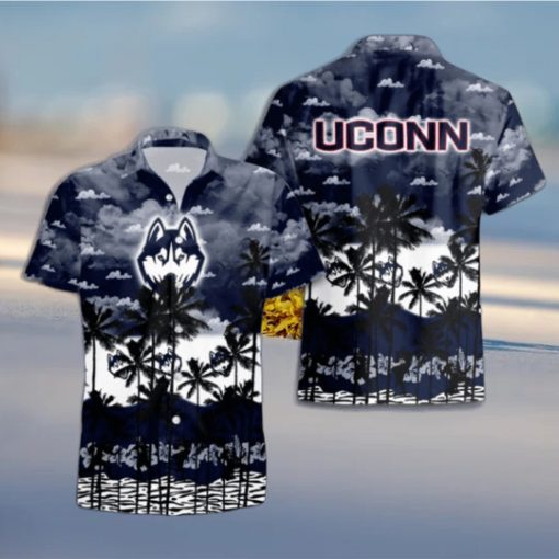 Connecticut Huskies Palms Tree Hawaiian Shirt