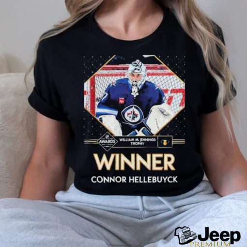 Connor Hellebuyck Winner William M.Jennings Trophy Awards Regular Season 2024 For Winnipeg Jets NHL Shirt