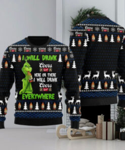 Coors Banquet Grinch Will Drink Everywhere Ugly Sweater