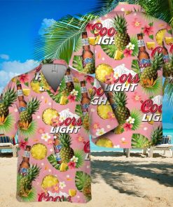 Coors Light Beer Hawaiian Shirt Pineapple Pattern Trendy Summer Gift