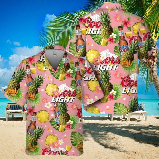 Coors Light Beer Hawaiian Shirt Pineapple Pattern Trendy Summer Gift