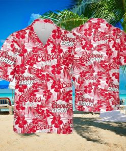 Coors Light Beer Hawaiian Shirt Tropical Flower Pattern Gift For Beach Vacation