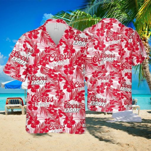 Coors Light Beer Hawaiian Shirt Tropical Flower Pattern Gift For Beach Vacation