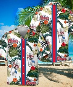 Coors Light Beer Hawaiian Shirt Tropical Foliage