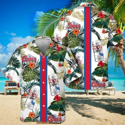 Coors Light Beer Hawaiian Shirt Tropical Foliage