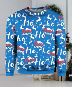 Coors Light Christmas Hohoho Reindeer Pattern Ugly Sweater