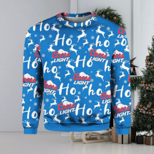 Coors Light Christmas Hohoho Reindeer Pattern Ugly Sweater