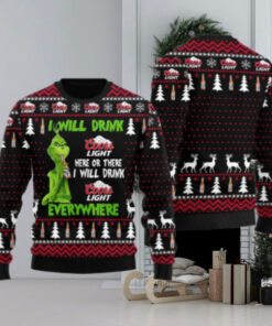 Coors Light Grinch Will Drink Everywhere Ugly Sweater