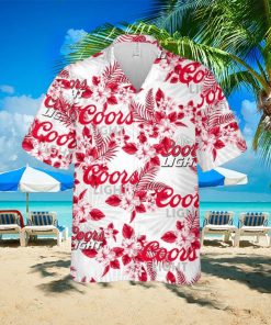 Coors Light Hawaiian Flowers Pattern Shirt Hawaiian Beer