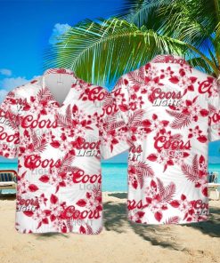 Coors Light Hawaiian Shirt Hibiscus Flower Pattern Beach Lovers Gift