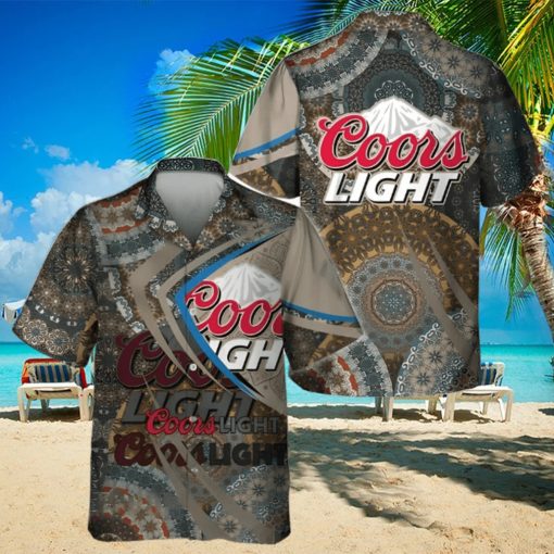 Coors Light Hawaiian Shirt Mandala Pattern Summer Gift For Friend