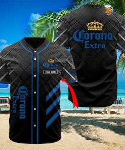 Corona Beer Custom Black Logo Baseball Jersey Beach Brew Style