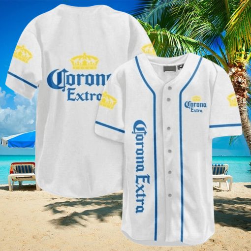 Corona Extra Beer White Summer Casual Baseball Jersey