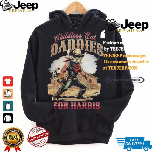 Cowboy Childless Cat Daddies For Harris Walz Shirt