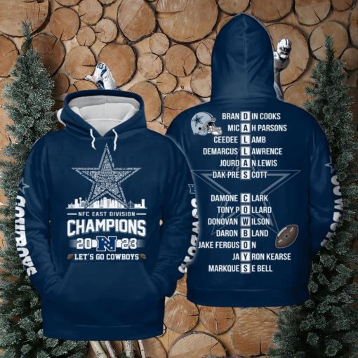 Cowboys NFC East Division Champs 3D Hoodie 2023