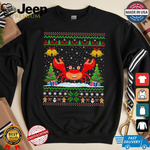 Crab Santa hat Christmas ugly shirt