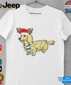 Cream Dachshund Reindeer Santa Dog Merry Christmas shirt