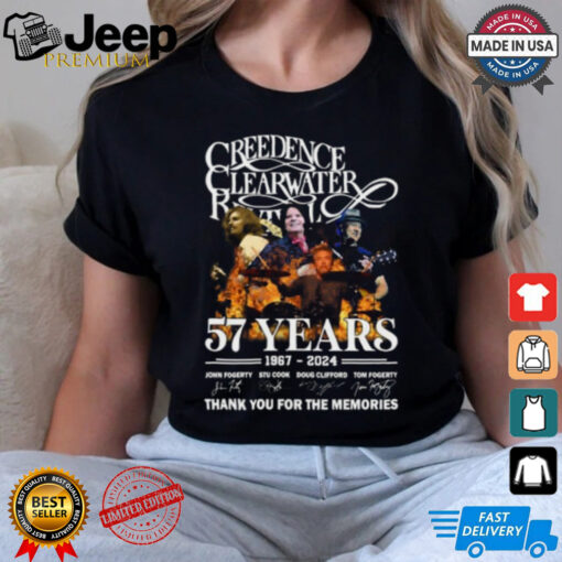 Creedence Clearwater Revival 57 year 1967 2024 thank you for the memories shirt