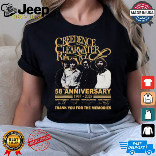 Creedence Clearwater Revival 58th anniversary thank you for the memories shirt