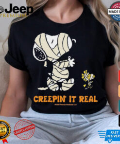 Creepin It Real Peanuts Snoopy & Woodstock Mummy T Shirt