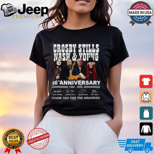 Crosby, Stills, Nash & Young 56th Anniversary 1968 – 2024 Thank You For The Memories T Shirt