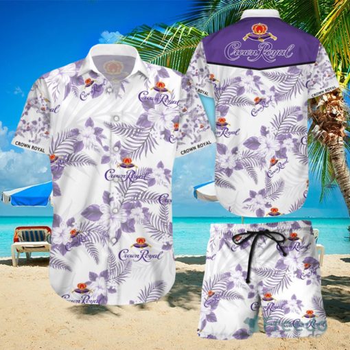 Crown Royal Canadian Whisky Hawaiian Shirts And Short Summer Beach Set