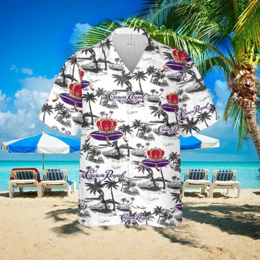 Crown Royal Hawaiian Sea Island Pattern Shirt Hawaii Beer