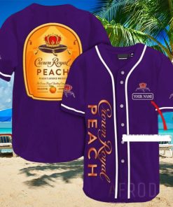 Crown Royal Peach Personalized Whiskey Baseball Jersey Shirt