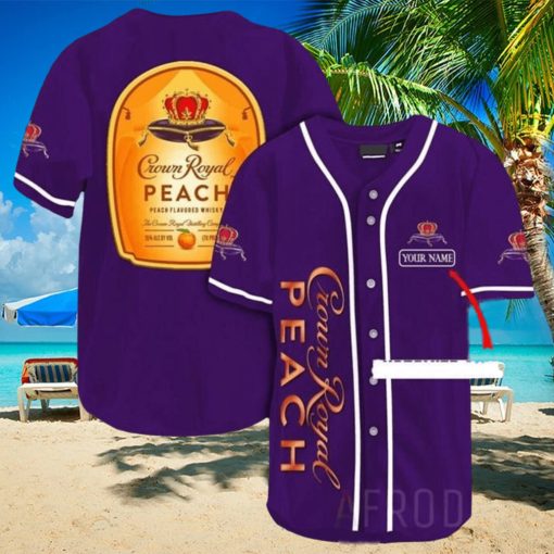 Crown Royal Peach Personalized Whiskey Baseball Jersey Shirt