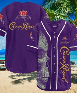 Crown Royal Vintage Purple Skull Baseball Jersey Whiskey Royalty