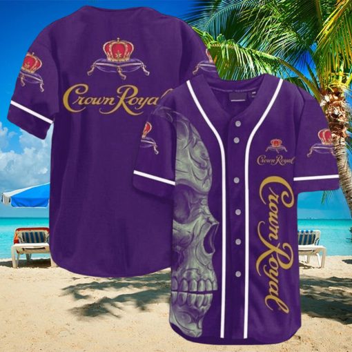 Crown Royal Vintage Purple Skull Baseball Jersey Whiskey Royalty