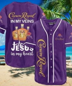 Crown Royal Whiskey Veins Themed Baseball Jersey Royal Drinker