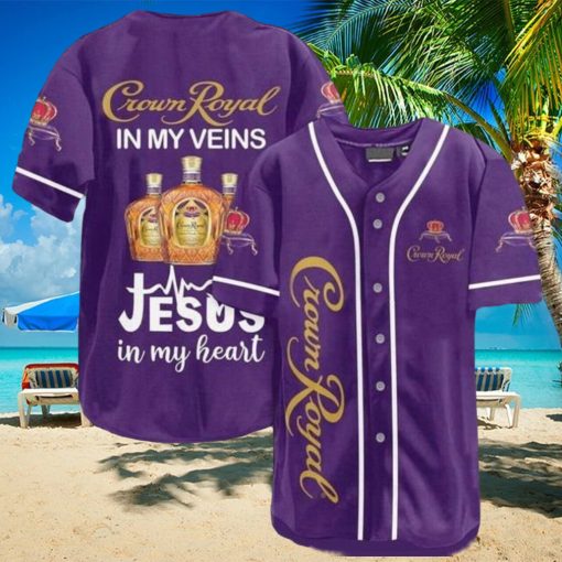 Crown Royal Whiskey Veins Themed Baseball Jersey Royal Drinker