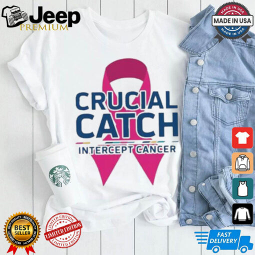 Crucial Catch Intercept Cancer Pink Ribbon T shirt