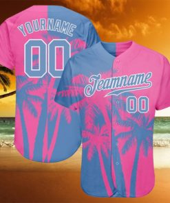 Custom 3D Pattern Design Hawaii Coconut Trees Authentic Baseball Jersey