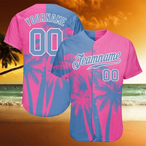 Custom 3D Pattern Design Hawaii Coconut Trees Authentic Baseball Jersey